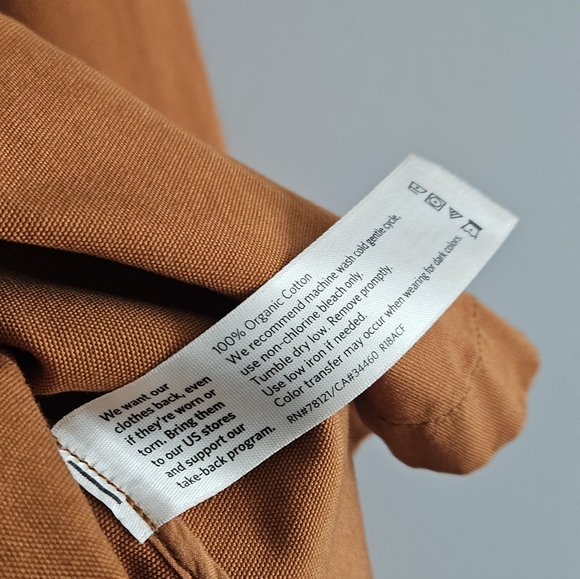 Eileen Fisher Washed Organic Cotton Canvas Jacket Medium Orange Chore Minimalist - Picture 9 of 10